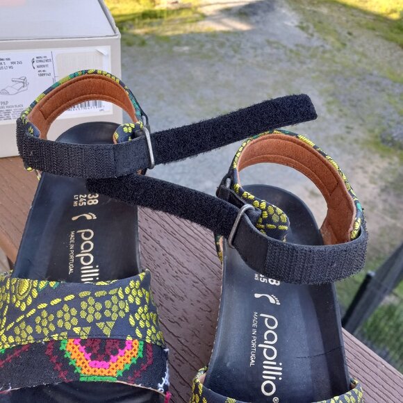 Birkenstock Papillio Eve Pap Texture Black Multi Color Wedge Sz 38 US 7 - 7.5 - Picture 7 of 16
